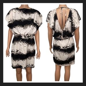 Jessica Simpson Christina Print Black White Watercolor Tunic Dress